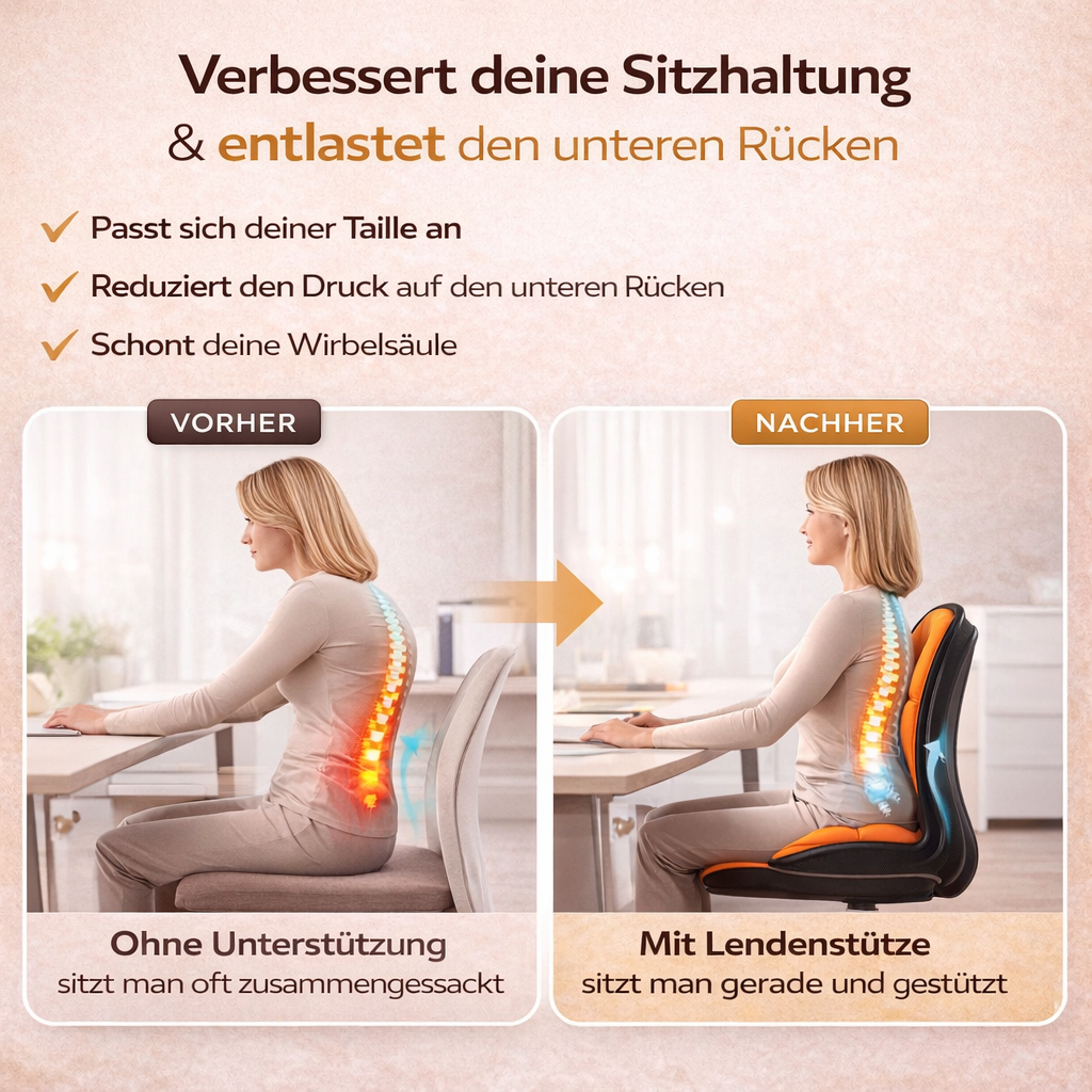 Ergonomisches Lendenwirbelkissen – Premium Memory-Foam